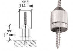 CRL Chrome Plated Short Round Floor Base Fitting for Cable Display System