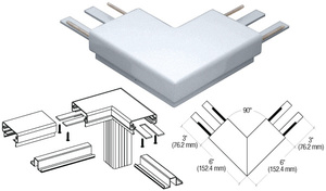 CRL Clear Anodized 200 Series Top Cap 90º Corner