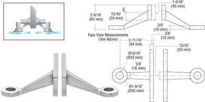 CRL 316 Polished Stainless Steel Swivel Combination Fastener for 3