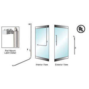 CRL-Blumcraft® Brushed Stainless Right Hand Reverse Rail Mount Keyed Access 'G' Exterior, Top Securing Balanced Door Panic Handle