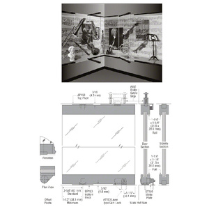 CRL-Blumcraft® Black Anodized 1301 Series Display Case Door - 1/2" Tempered Glass
