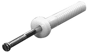 CRL 1/4" Hole 1" Long Round Head Nylon Drive Anchors