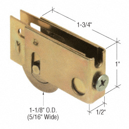 CRL 1-1/8" Steel Sliding Glass Door Roller with 1/2" Wide Housing