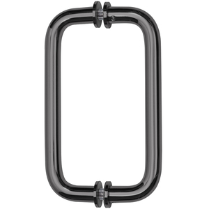 CRL Gun Metal 8" Back-to-Back Solid Brass 3/4" Diameter Pull Handles with Metal Washers