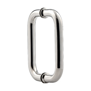 Polished Stainless Steel 6" Standard Tubular Back to Back Handles with Washers