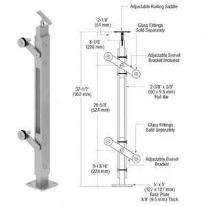 CRL Brushed Stainless 36" P4 Series End Post Railing Kit