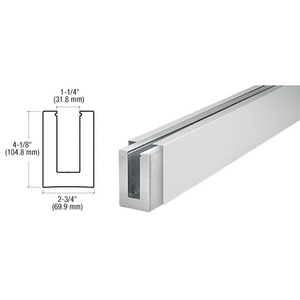 CRL B7S Series Satin Anodized Custom Length Square Base Shoe for 3/4" Glass