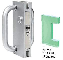 CRL Polished Stainless 4" x 10" LH/RHR Center Lock with Deadlatch
