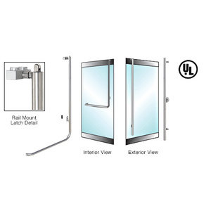 CRL-Blumcraft® Brushed Stainless Right Hand Reverse Rail Mount Keyed Access "FS" Balanced Panic Handle