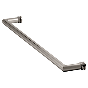 Brushed Nickel 24" Mitered Single Mount Towel Bar with Washers