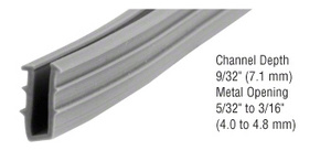 CRL Glazing Vinyl 9/32" Channel Depth 5/32" to 3/16" Metal Opening - 100' Roll