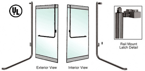 CRL-Blumcraft® Oil Rubbed Bronze Left Hand Reverse Rail Mount Retainer Plate "D" Exterior, Top Securing Panic Handle