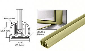 CRL Chromate 241" Bottom Rail Only for the Aluminum Windscreen System