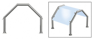 CRL Brushed Stainless Contemporary 213 Series 1-1/2" Tubing Glass On Top and Slants Only Sneeze Guard