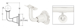 CRL Polished Stainless Newport Series Wall Mounted Hand Rail Bracket