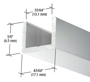 CRL Brite Anodized Frameless Shower Door Aluminum Regular U-Channel for 1/2" Thick Glass