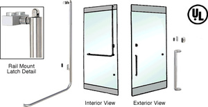 CRL-Blumcraft® Brushed Stainless Right Hand Reverse Rail Mount Keyed Access 'Y' Exterior, Top Securing Panic Handle