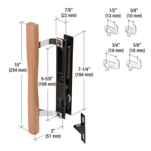 CRL Wood/Black Flush Mount Keyed Handle Set 6-5/8" Screw Holes