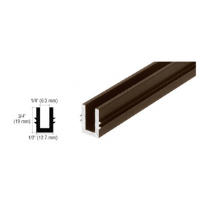 CRL Black Bronze Anodized 240" Length Bottom Guide Channel for OT Series Top Hung Sliders and Bi-Fold Doors