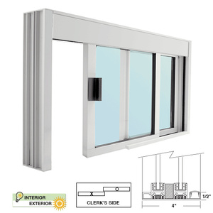CRL Standard Size Manual DW Deluxe Service Window Glazed with Half-Track