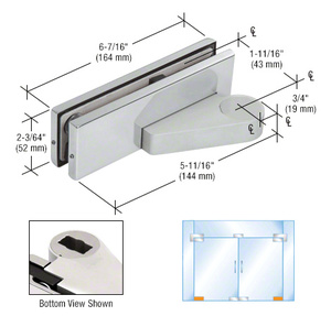 CRL Polished Stainless Left Offset Bottom Door Patch Fitting