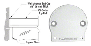 CRL Silver Metallic 300 Series Wall Mount End Cap