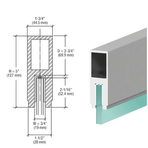 CRL-Blumcraft® Mill Finish 637 Series 1-3/4" x 5" Aluminum Cap Rail Custom Length