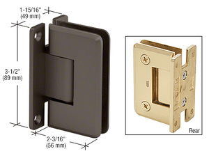 CRL Oil Rubbed Bronze Pinnacle 037 Series Wall Mount 'H' Back Plate Hinge