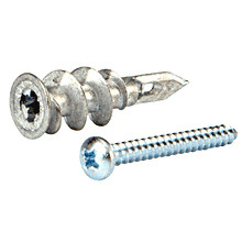 CRL Zinc Dry Wall Anchors with #8 Screws