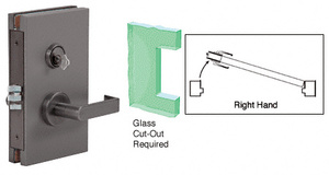 CRL Dark Bronze 6" x 10" LH Center Lock with Deadlatch in Class Room Function