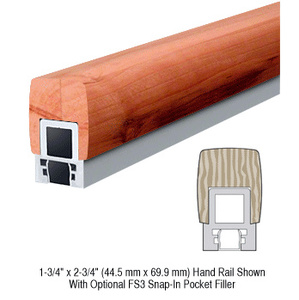 CRL-Blumcraft® Cherry 597 Series 1-3/4" x 2-3/4" Wood Hand Railing