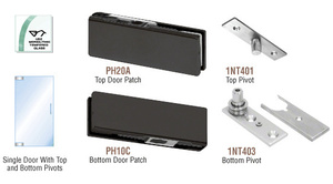 CRL Matte Black North American Patch Door Kit - Without Lock