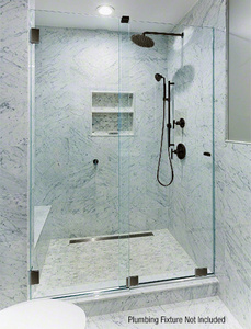 CRL Oil Rubbed Bronze Essence® Series Basic Sliding Shower Door Kit with Squared Corner Rollers