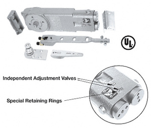 CRL Medium Duty 105º No Hold Open Overhead Concealed Closer with "A" End-Load Hardware Package