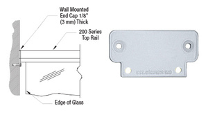 CRL Clear Anodized 200 Series Wall Mount End Cap