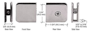 CRL Satin Nickel Traditional Style Fixed Panel U-Clamp