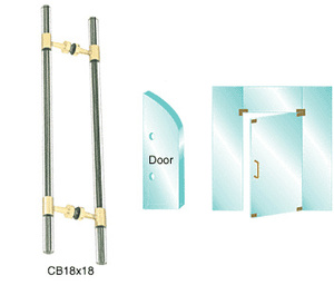 CRL Polished Brass 27" Overall Length Glass Mounted Ladder Style Pull Handle with Acrylic Full Inserts