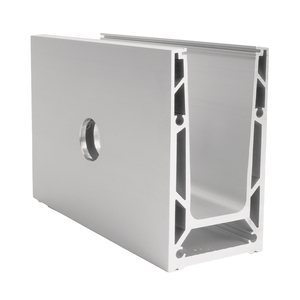 CRL TurboFlex Clear Anodized 120" Square Base Shoe Fascia Mount Drilled for 1/2" - 27/32" Glass