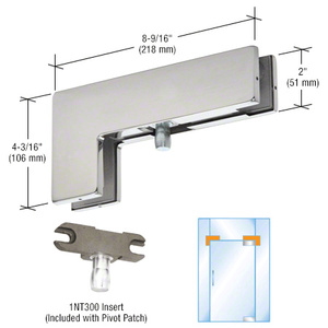DORMAKABA® Polished Stainless Steel Sidelite Mounted Transom Patch Fitting with Pivot