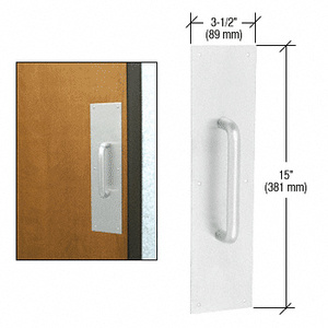 CRL 3/4" Diameter Clear Anodized 8" Pull Handle with 3-1/2" x 15" Pull Plate