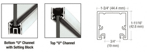 CRL Polished Stainless Steel 120" U-Channel with Roll-In Top Load Gasket