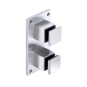 CRL 316 Polished Stainless Steel Standard 2" Square Glass Rail Standoff Fitting with Mounting Plate