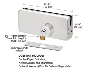 CRL Satin Anodized AMR215 Series Patch Lock