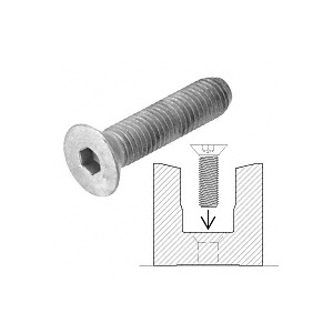 CRL-Blumcraft® Fastener 5/8"-11 x 2" Flat Head Socket Screw for RG500 Base Shoe