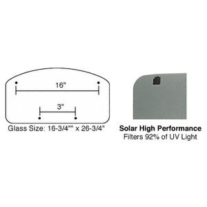 CRL/SFC 18 x 28 NewPort Sunroof High Performance Solar Glass