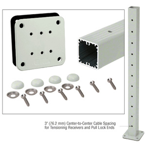 CRL Agate Gray 42" Tall Cable Receiver Post Kit Prepped for Tensioning Receiver End