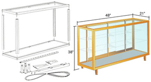 CRL Gold Anodized 4' Deluxe Packaged Showcase Assembly