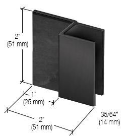 CRL Matte Black Square Door Stop for 1/2" Glass