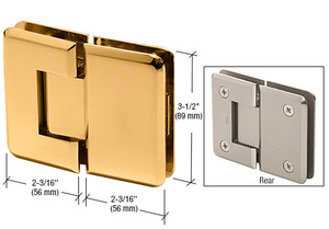 CRL Gold Plated Pinnacle 180 Series 180 Degree Glass-to-Glass Standard Hinge