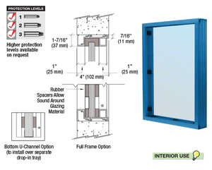 CRL Painted (Specify) Aluminum Narrow Inset Frame Interior Glazed Vision Window